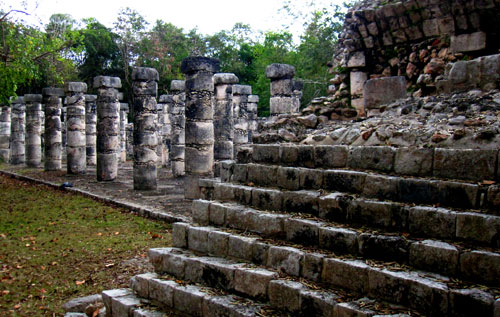 The Warriors Temple at the Mayan ruins of Chichen Itza in Mexico on Monday, January 21, 2013.