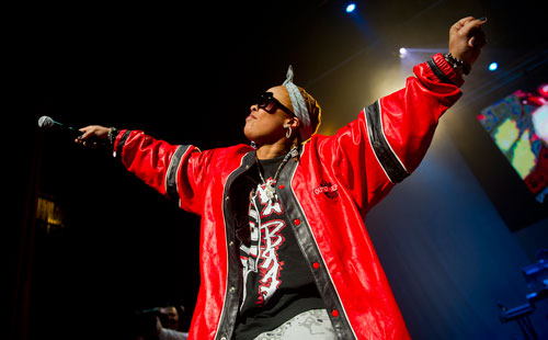Da Brat performs on stage at the Fox Theatre in Atlanta during the So So Def 20th Anniversary Concert on Saturday, February 23, 2013. 