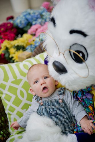 Colton Whitmer visits with the Easter Bunny at North Point Mall in Alpharetta on Thursday, March 21, 2013. 