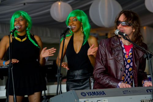 Jimmy St. James (right), Maya Neiada and Ebony Mattox of Gurufish perform on stage during LuckyFest 2013 at Park Tavern in Atlanta on Saturday, March 9, 2013.