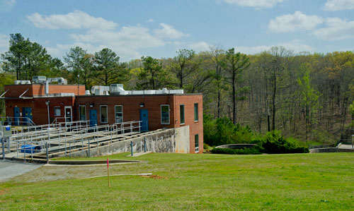 The 80 year old City of Roswell water plant  located on the southwest corner of Waller Park draws around 2.8 million gallons of water from Big Creek per day.   