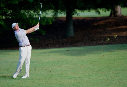 LSU's Andrew Presley competes at the Capital City Club's Crabapple Course in Milton, Georgia for the first round of the NCAA Mens Golf Championship Tournament on Tuesday, May 28, 2013.