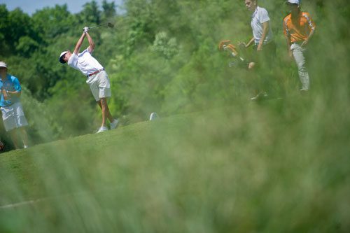 LSU's Smylie Kaufman competes at the Capital City Club's Crabapple Course in Milton, Georgia for the second round of the NCAA Mens Golf Championship Tournament on Wednesday, May 29, 2013.