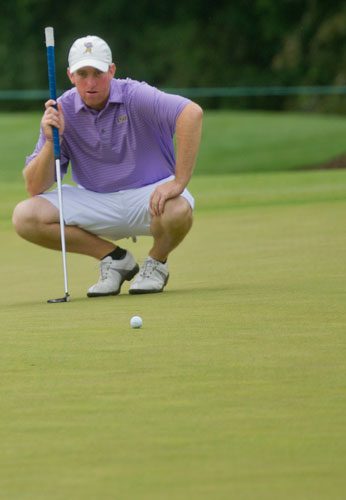 LSU's Andrew Presley competes at the Capital City Club's Crabapple Course in Milton, Georgia for the second round of the NCAA Mens Golf Championship Tournament on Thursday, May 30, 2013.