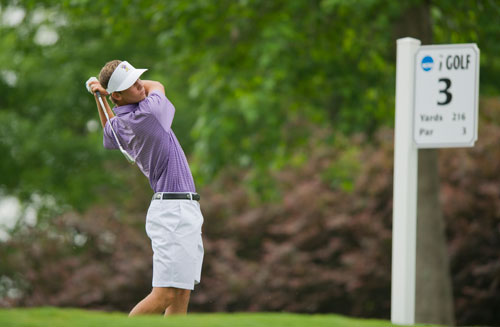 LSU's Smylie Kaufman competes at the Capital City Club's Crabapple Course in Milton, Georgia for the second round of the NCAA Mens Golf Championship Tournament on Thursday, May 30, 2013.