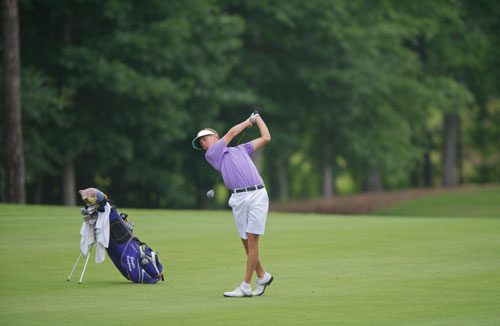 LSU's Smylie Kaufman competes at the Capital City Club's Crabapple Course in Milton, Georgia for the second round of the NCAA Mens Golf Championship Tournament on Thursday, May 30, 2013.