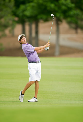 LSU's Zach Wright competes at the Capital City Club's Crabapple Course in Milton, Georgia for the second round of the NCAA Mens Golf Championship Tournament on Thursday, May 30, 2013.