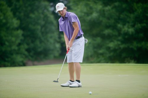 LSU's Stewart Jolly competes at the Capital City Club's Crabapple Course in Milton, Georgia for the second round of the NCAA Mens Golf Championship Tournament on Thursday, May 30, 2013.