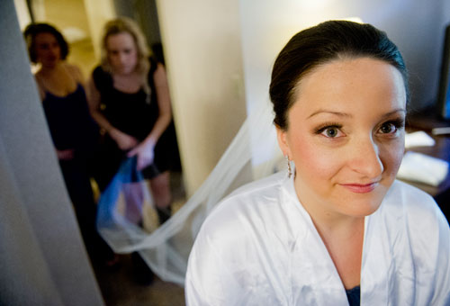 Crystal Bozek's pre-wedding preparation at the Embassy Suites in Marlborough, Massachusetts on Saturday, August 17, 2013.