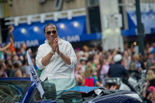 Billy Dee Williams makes an appearance in the annual DragonCon parade through downtown Atlanta on Saturday, August 31, 2013.