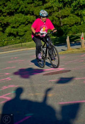 The 2013 Tour de Pink bike ride to cure breast cancer at the Verizon Wireless Amphitheatre in Alpharetta on Saturday, September 28, 2013.