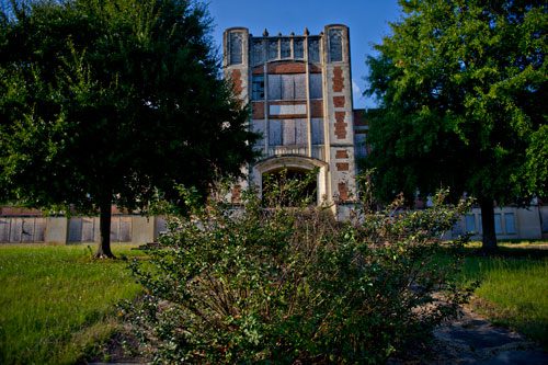 A.L. Miller High School in Macon, which was erected in 1930 as an all girls school, is now defunct and boarded up.