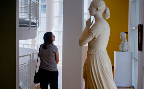 Elise Rogers looks at sculptures and paintings as she walks through the High Museum of Art in the Midtown neighborhood of Atlanta on Thursday, August 29, 2013. 