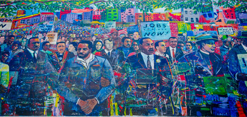 The mural outside of the visitors center of the Martin Luther King Jr. National Historic Site in the Old Fourth Ward neighborhood of Atlanta on Wednesday, September 4, 2013.