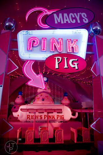 Macy's Pink Pig opened for the holiday season at Lenox Square Mall in Buckhead on Saturday, November 2, 2013. 