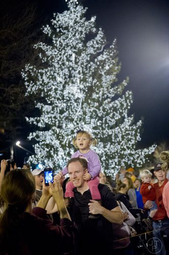 The 2013 Alpharetta Christmas Tree Lighting in historic downtown on Friday, December 6, 2013.