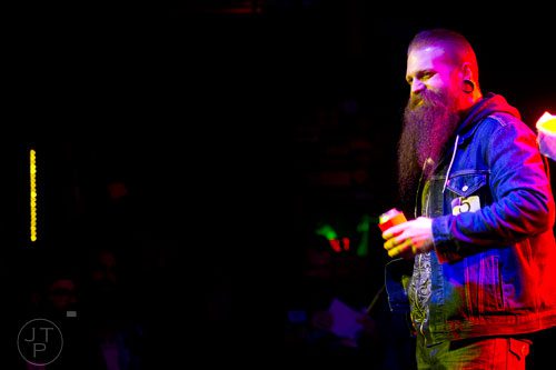Troy Bedingfield competes during Battle of the Beards at Smith's Olde Bar in Atlanta on Saturday, December 14, 2013. 