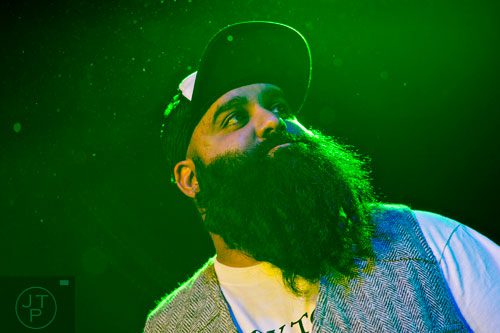 Jay Desai competes during Battle of the Beards at Smith's Olde Bar in Atlanta on Saturday, December 14, 2013. 