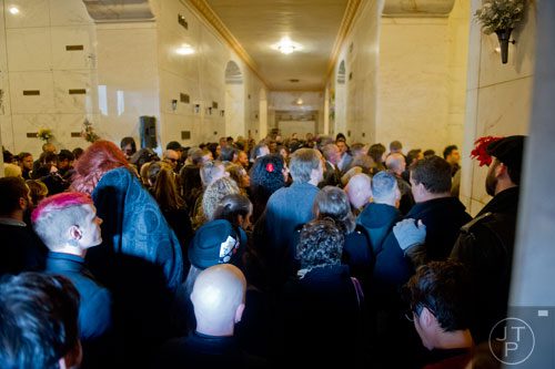 Well over 1,000 people attend the graveside services for Ria Pell at Westview Cemetery in Atlanta on Saturday, November 30, 2013. 