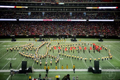 Alabama State University performs during the 2014 Honda Battle of the Bands at the Georgia Dome in Atlanta on Saturday, January 25, 2014.