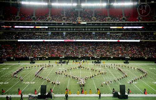 Alabama State University performs during the 2014 Honda Battle of the Bands at the Georgia Dome in Atlanta on Saturday, January 25, 2014.