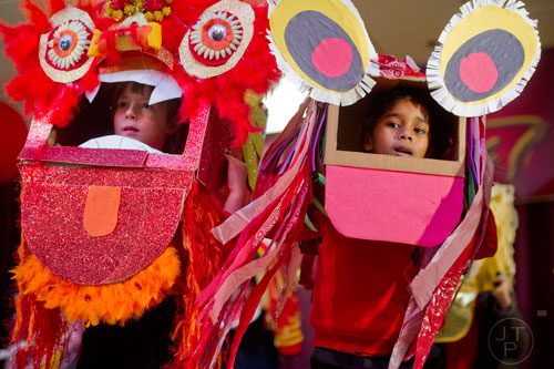 Aidan Jones (right) and Zemyna Didas perform during the Atlanta Chinese Lunar New Year Festival in Chamblee on Saturday, February 1, 2014. 