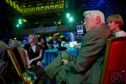 Phil Niekro watches from his table during the 9th annual Atlanta Sports Awards at the Fox Theatre on Wednesday, March 5, 2014. 