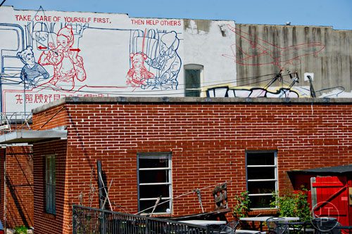 The mural at the corner of N. Candler and E. Howard on Thursday, April 17, 2014.