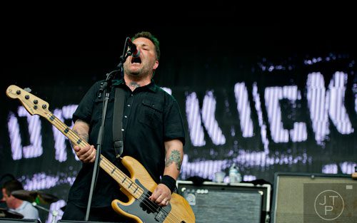 Ken Casey from the band Dropkick Murphys performs on stage during the Shaky Knees Music Festival at Atlantic Station in Atlanta on Friday, May 9, 2014.
