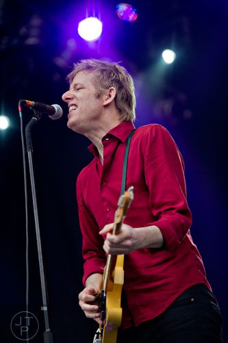 Britt Daniel from the band Spoon performs on stage during the Shaky Knees Music Festival at Atlantic Station in Atlanta on Friday, May 9, 2014. 
