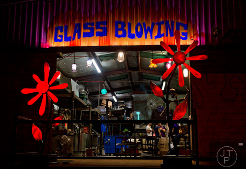 Nate Nardi's glass blowing studio in Decatur on Friday, May 23, 2014.