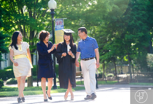 Monica Yang's graduation and family portraits on the Emory University campus in Atlanta on Sunday, May 4, 2014.