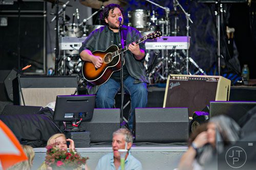 Mutlu opens for Hall & Oates as he performs on stage at Chastain Park Amphitheatre in Atlanta on Sunday, June 15, 2014.   