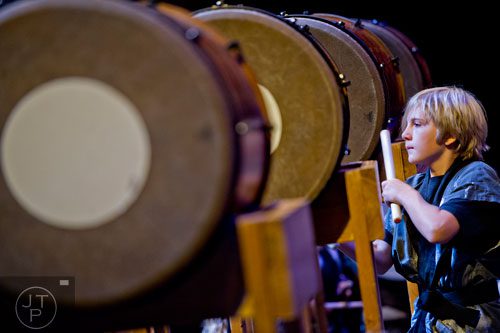 Tony Mastrobertie plays a Taiko drum during the 2014 JapanFest at the Gwinnett Center in Duluth on Saturday, September 20, 2014. 