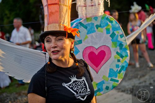 Chantelle Rytter waits for the start of the Atlanta Beltline Lantern Parade on Saturday, September 6, 2014. 