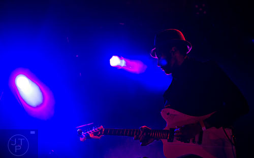Randy Michael performs on stage with Curtis Harding at The Goat Farm in Atlanta on Saturday, October 4, 2014. 