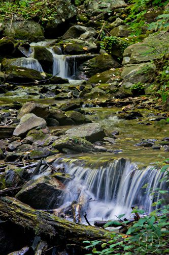 Water flows down from Amicalola Falls at Amicalola State Park in Dawsonville on Tuesday, September 23, 2014.