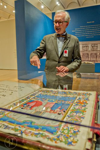 Gary Radke discusses Dedication of Florence Cathedral, the ink, tempera and gold leaf on parchment piece by Francesco di Antonio del Chierico, on display in the High Museum of Art's new "Make a Joyful Noise": Renaissance Art and Music at Florence Cathedral exhibit on Tuesday, October 14, 2014. 