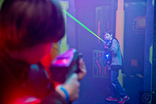 Laser tag at Main Event Entertainment in Alpharetta on Friday, February 20, 2015.