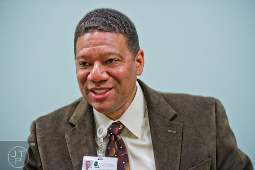 Dr. Brion Randolph talks about the work environment at the Cancer Treatment Centers of America's Southeastern Regional Medical Center in Newnan on Friday, February 20, 2015.