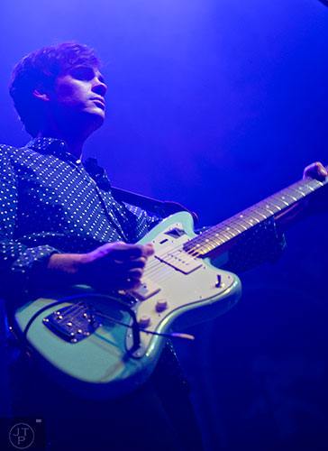 Alvvays guitarist Alec O'Hanley performs on stage at The Tabernacle in Atlanta on Friday, April 10, 2015. 