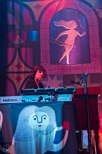 The Decemberists keyboardist Jenny Conlee performs on stage at The Tabernacle in Atlanta on Friday, April 10, 2015. 
