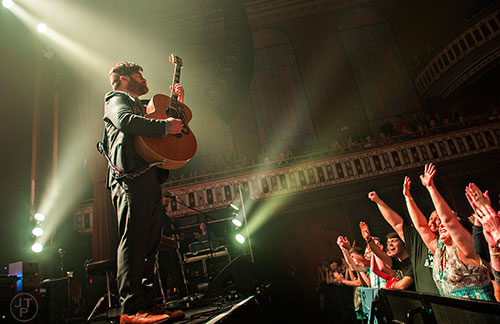The Decemberists lead singer Colin Meloy performs on stage at The Tabernacle in Atlanta on Friday, April 10, 2015. 