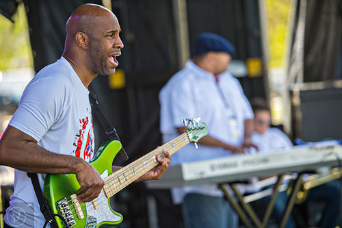 Sean Michael Ray (left) and Tyrone Jackson perform on the main stage during the 79th annual Atlanta Dogwood Festival at Piedmont Park on Saturday, April 11, 2015. 