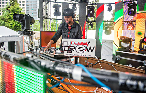 DJ Babey Drew performs on stage during the SweetWater 420 Fest at Centennial Olympic Park in Atlanta on Friday, April 17, 2015. 