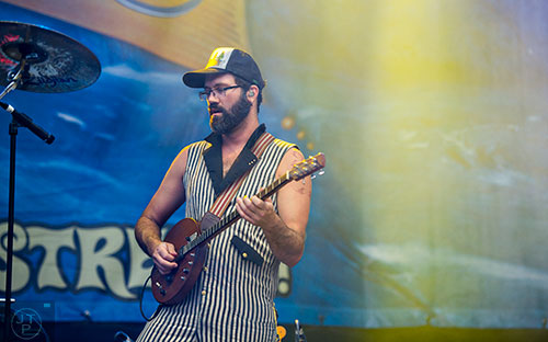 David Satori of Beats Antique performs on stage during the SweetWater 420 Fest at Centennial Olympic Park in Atlanta on Friday, April 17, 2015. 