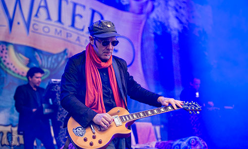 Thievery Corporation performs on stage during the SweetWater 420 Fest at Centennial Olympic Park in Atlanta on Friday, April 17, 2015. 