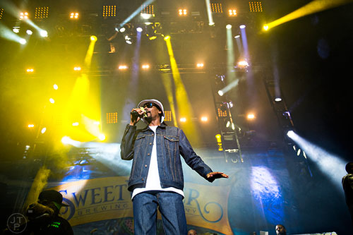 Snoop Dogg performs on stage during the SweetWater 420 Fest at Centennial Olympic Park in Atlanta on Friday, April 17, 2015. 