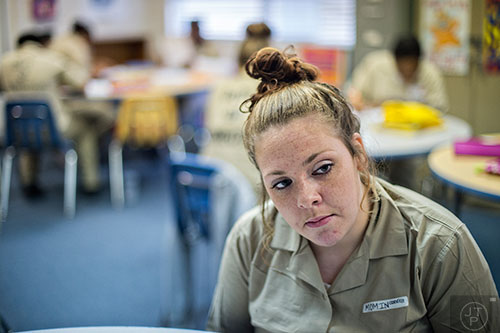 Amanda Momin talks about working for her GED at the Lee Arrendale Correctional Facility in Alto on Friday, April 10, 2015. 