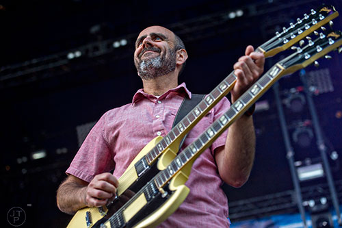 Moe.'s Al Schnier performs on stage during the last day of the SweetWater 420 Fest at Centennial Olympic Park in Atlanta on Sunday, April 19, 2015.